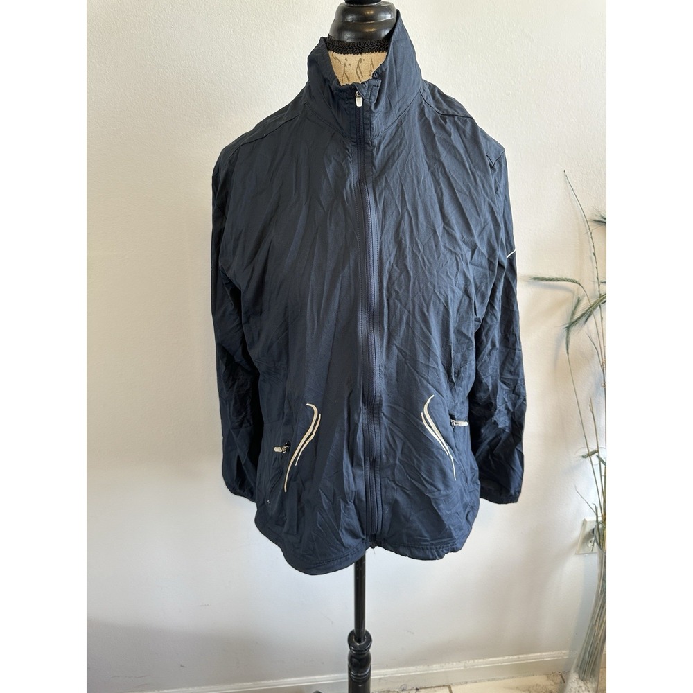 Vintage Nike Jacket Women XL Blue Team Full Zip Dry Fit Lightweight‎ - Picture 2 of 9